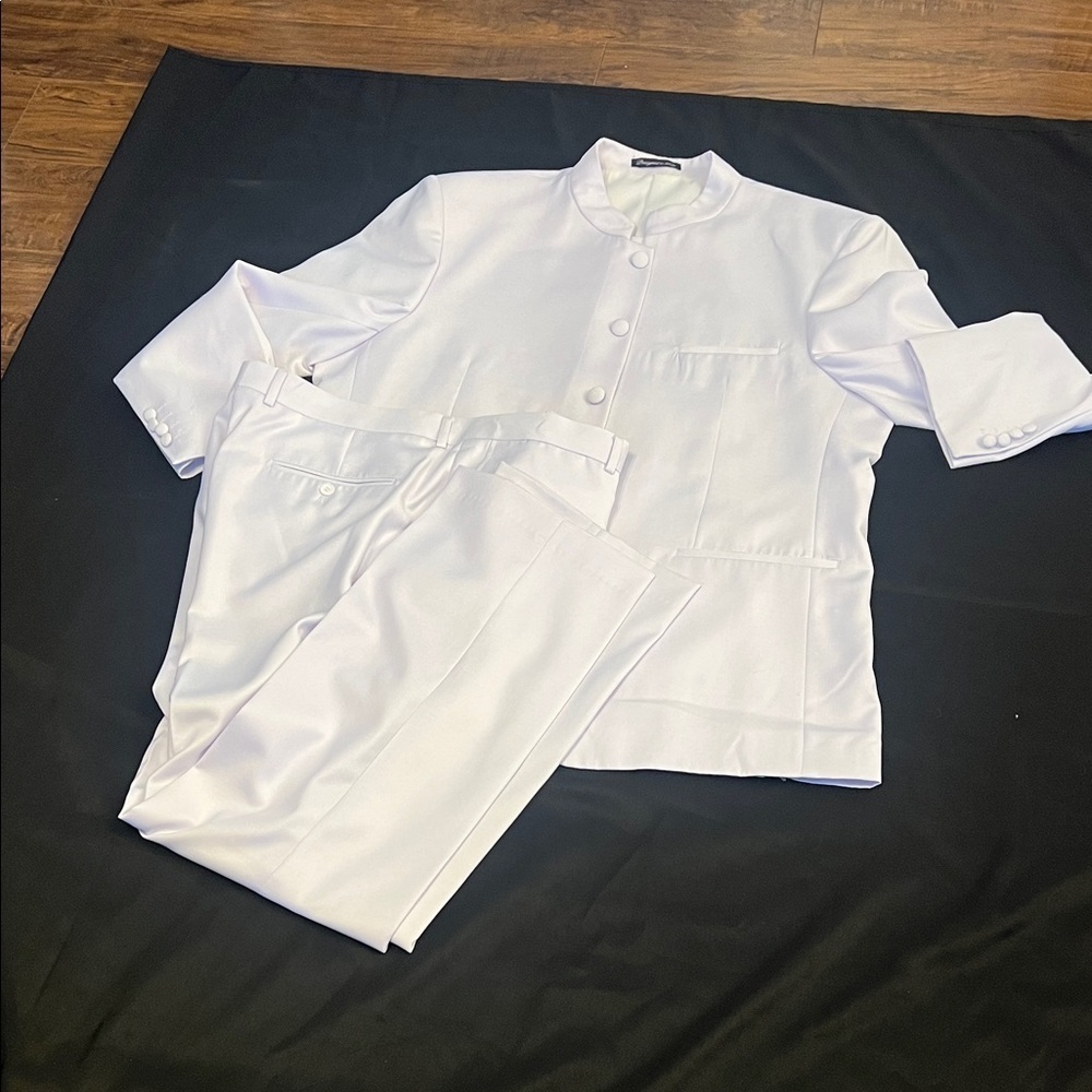 Men’s White Elegante Gentiluomo Italiana Collezione Suit Sz 43R. - Picture 9 of 16